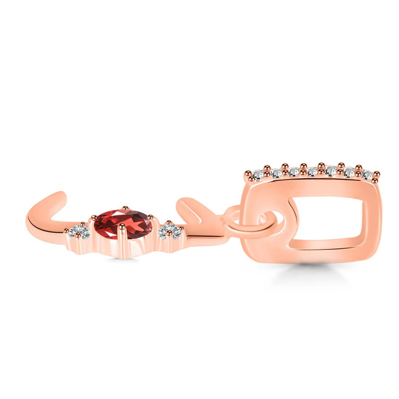 Garnet & White Topaz Alphabet J Pendant GAR-RDA-36.