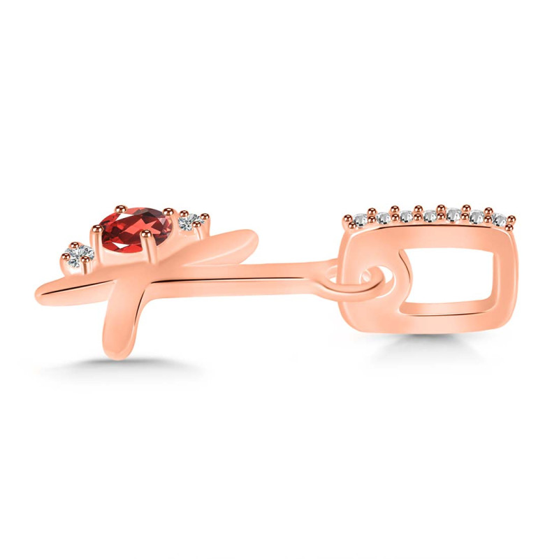 Garnet & White Topaz Alphabet K Pendant GAR-RDA-37.