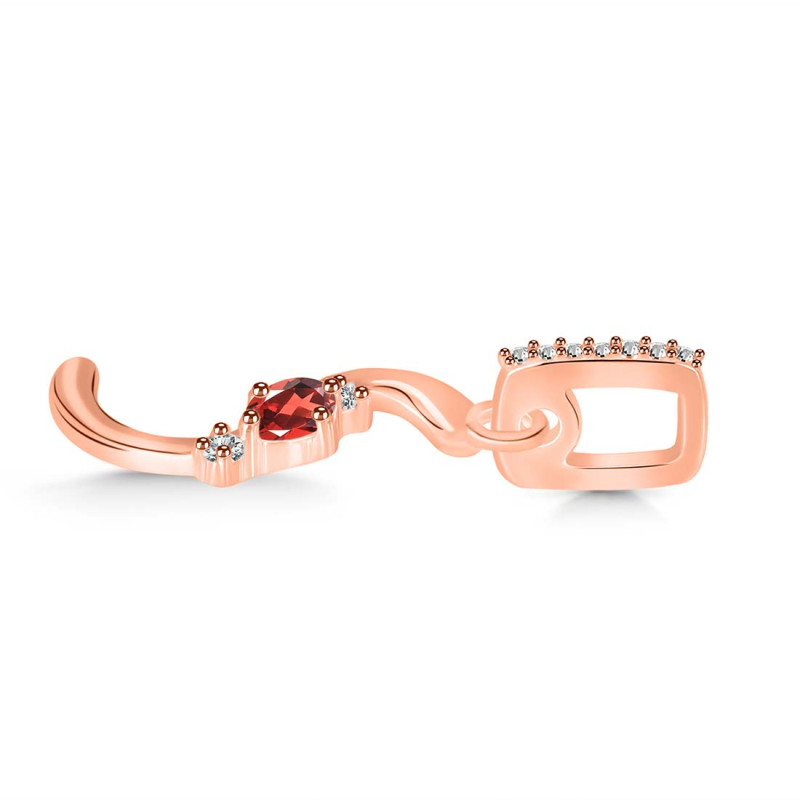 Garnet & White Topaz Alphabet S Pendant GAR-RDA-45.
