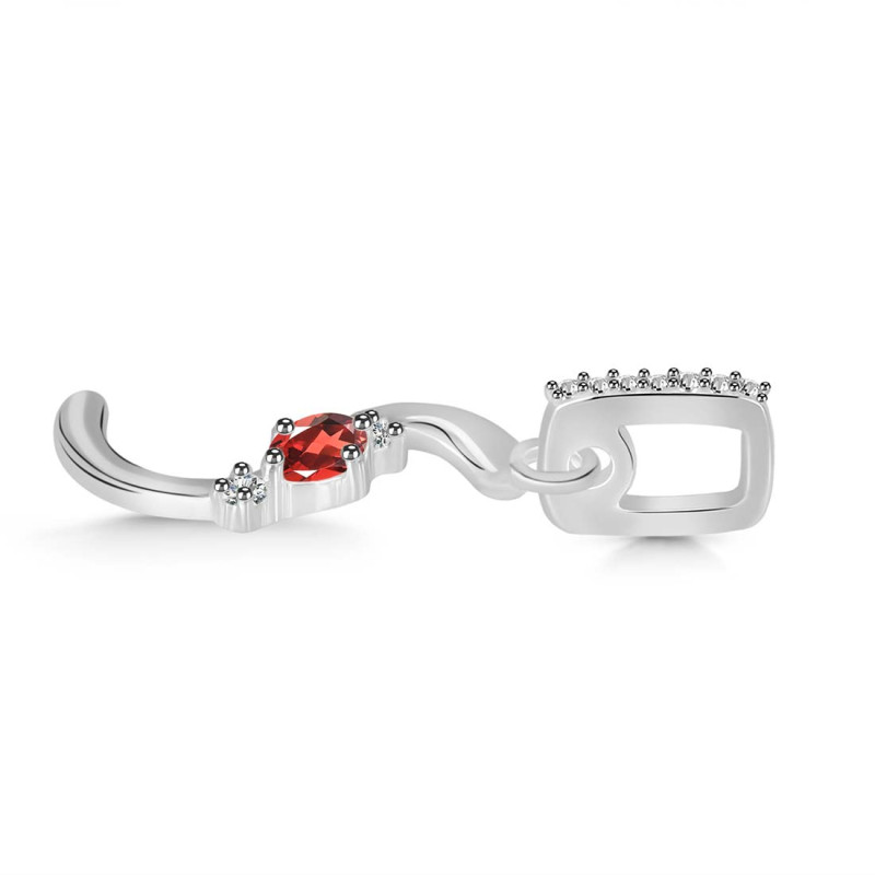 Garnet & White Topaz Alphabet S Pendant