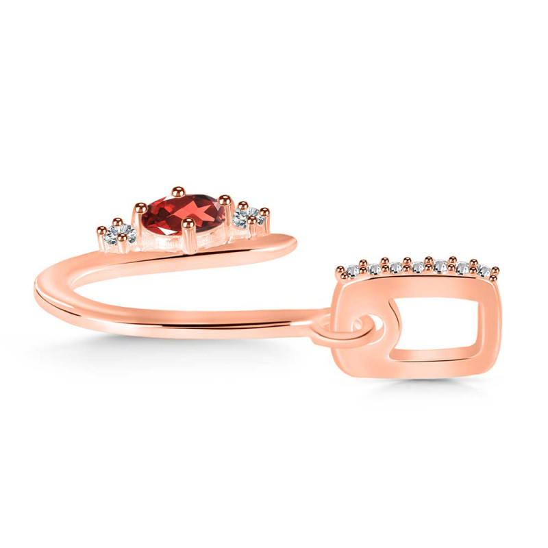 Garnet & White Topaz Alphabet U Pendant GAR-RDA-47.