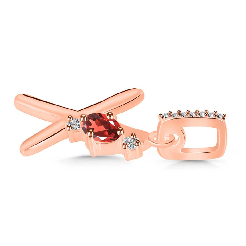 Garnet & White Topaz Alphabet X Pendant GAR-RDA-50.