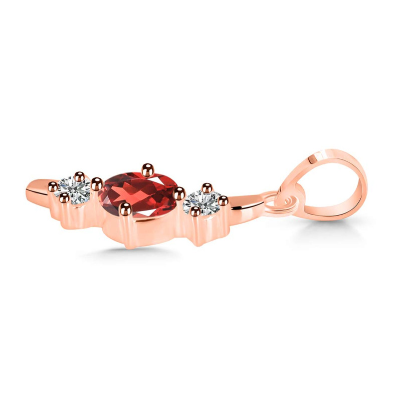 Garnet & White Topaz Alphabet I Pendant GAR-RDA-61.