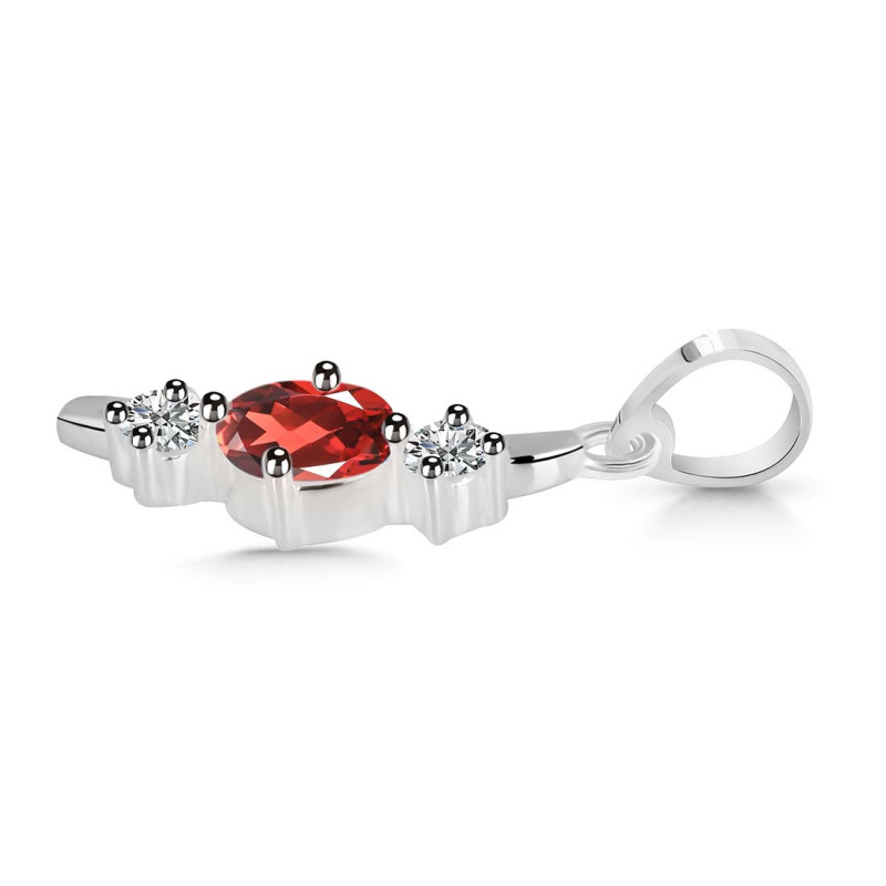 Garnet & White Topaz Alphabet I Pendant