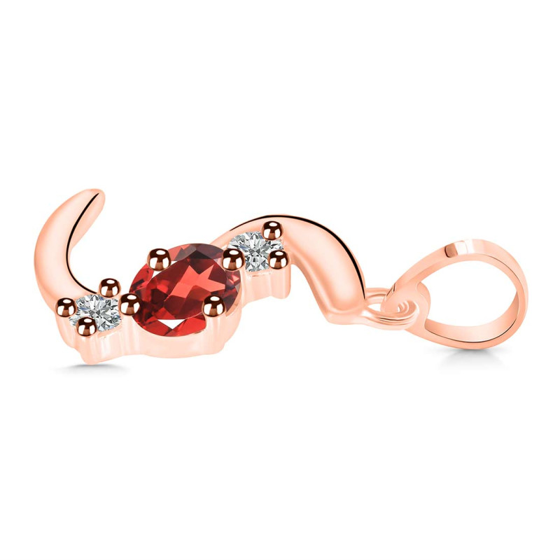 Garnet & White Topaz Alphabet S Pendant GAR-RDA-71.