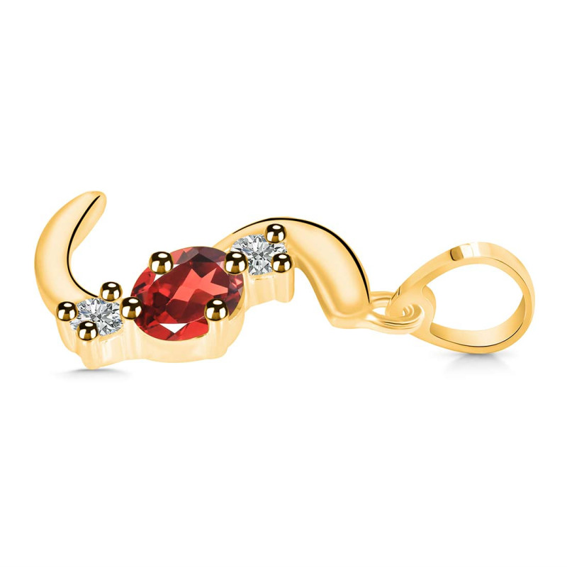 Garnet & White Topaz Alphabet S Pendant GAR-RDA-71.