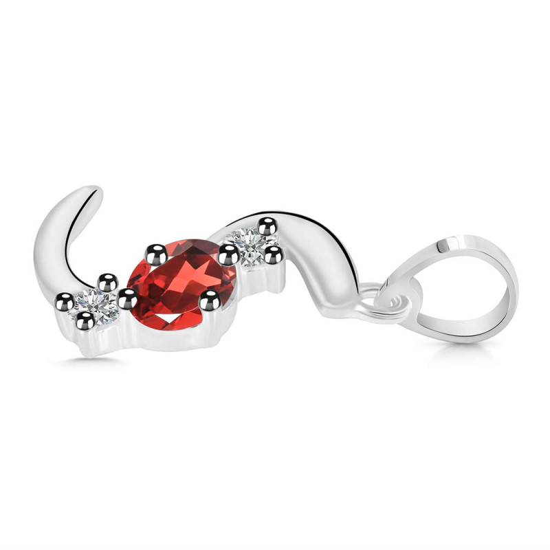 Garnet & White Topaz Alphabet S Pendant