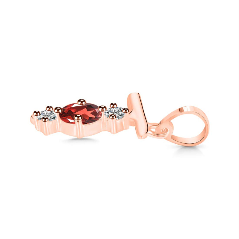 Garnet & White Topaz Alphabet T Pendant GAR-RDA-72.