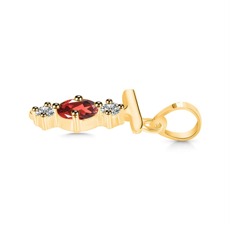 Garnet & White Topaz Alphabet T Pendant GAR-RDA-72.