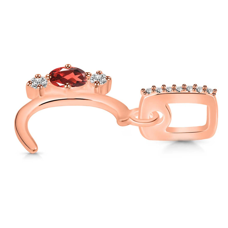 Garnet & White Topaz Alphabet C Pendant GAR-RDA-81.