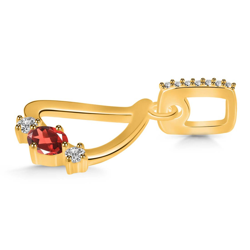 Garnet & White Topaz Alphabet D Pendant GAR-RDA-82.