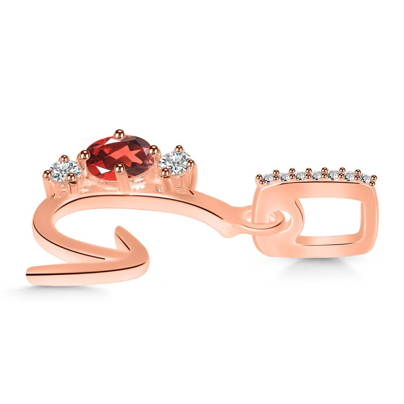 Garnet & White Topaz Alphabet G Pendant GAR-RDA-85.