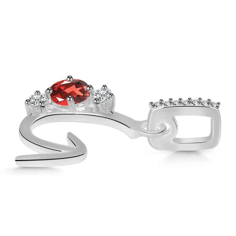 Garnet & White Topaz Alphabet G Pendant