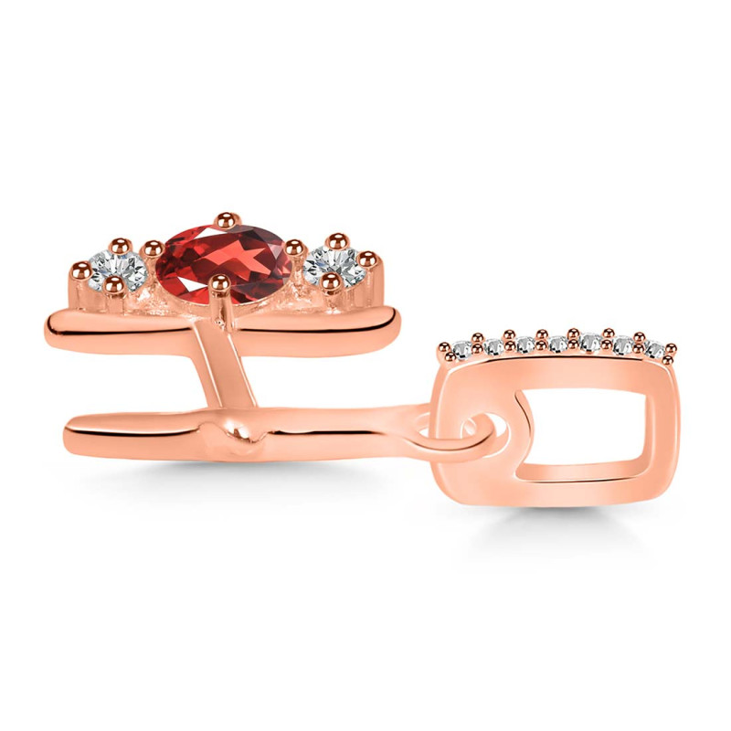 Garnet & White Topaz Alphabet H Pendant GAR-RDA-86.
