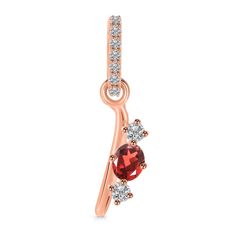 Garnet & White Topaz Alphabet I Pendant GAR-RDA-87.