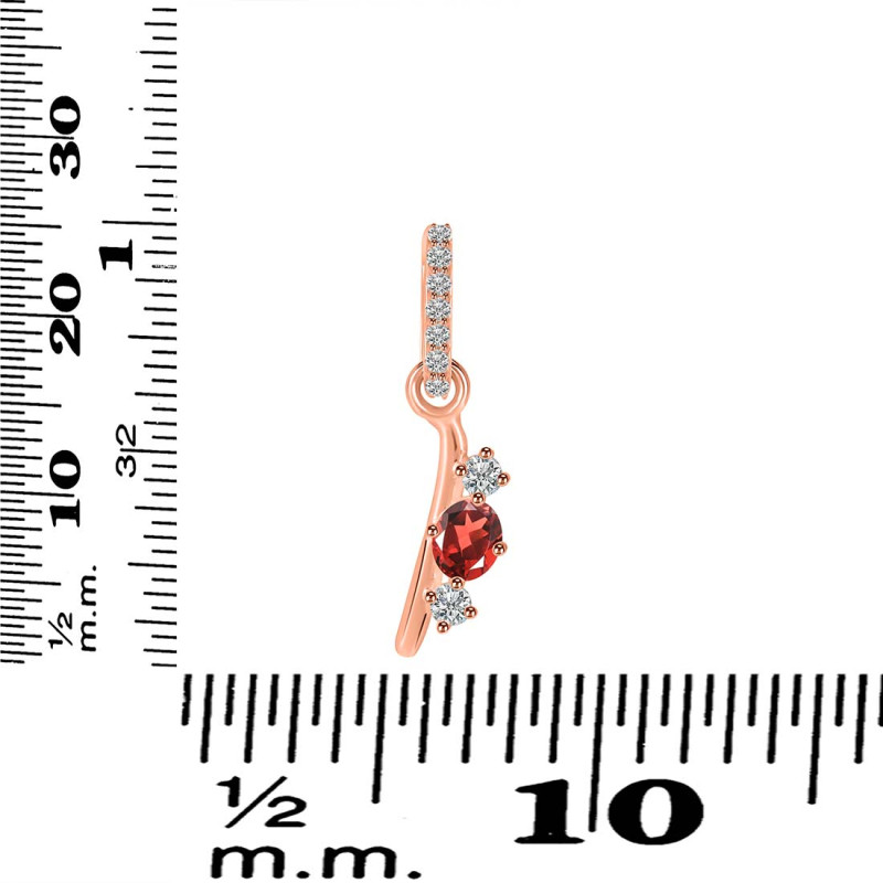 Garnet & White Topaz Alphabet I Pendant GAR-RDA-87.