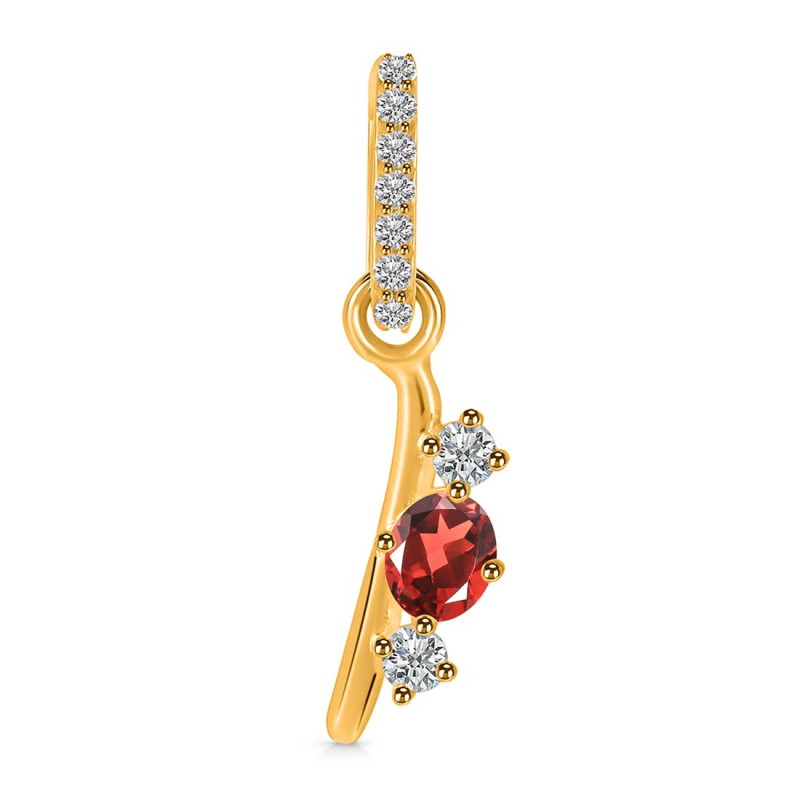 Garnet & White Topaz Alphabet I Pendant GAR-RDA-87.