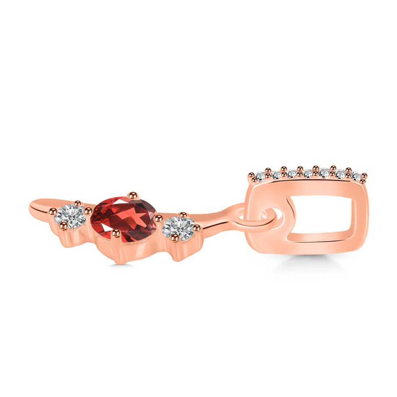 Garnet & White Topaz Alphabet I Pendant GAR-RDA-87.
