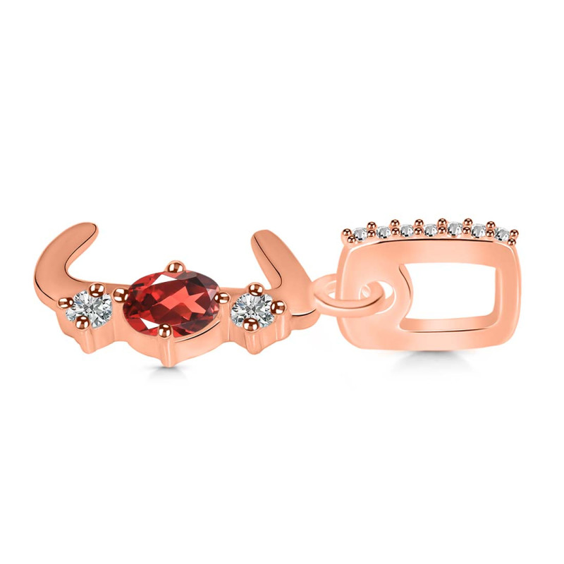 Garnet & White Topaz Alphabet J Pendant GAR-RDA-88.