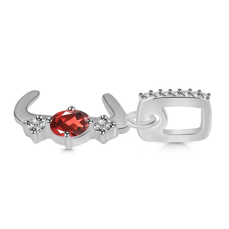 Garnet & White Topaz Alphabet J Pendant
