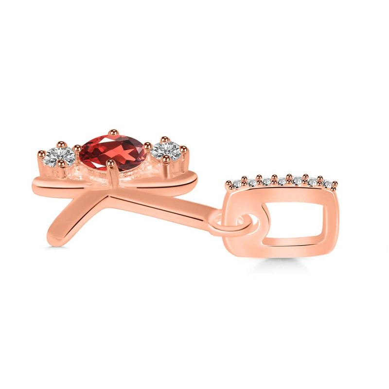 Garnet & White Topaz Alphabet K Pendant GAR-RDA-89.