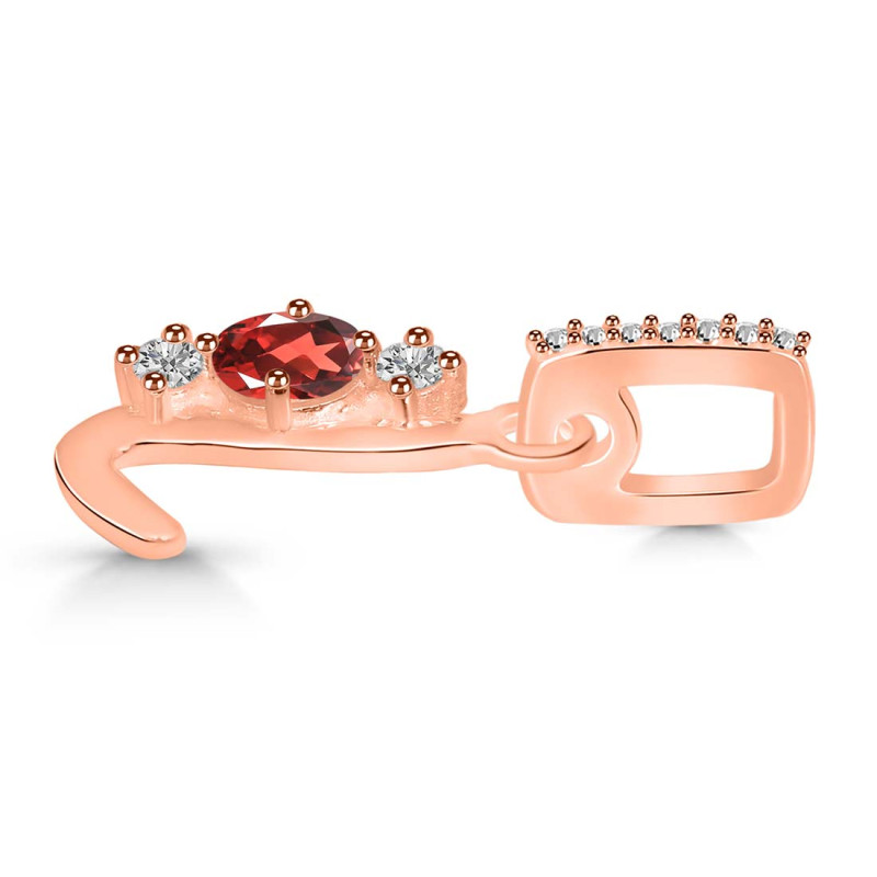 Garnet & White Topaz Alphabet L Pendant GAR-RDA-90.