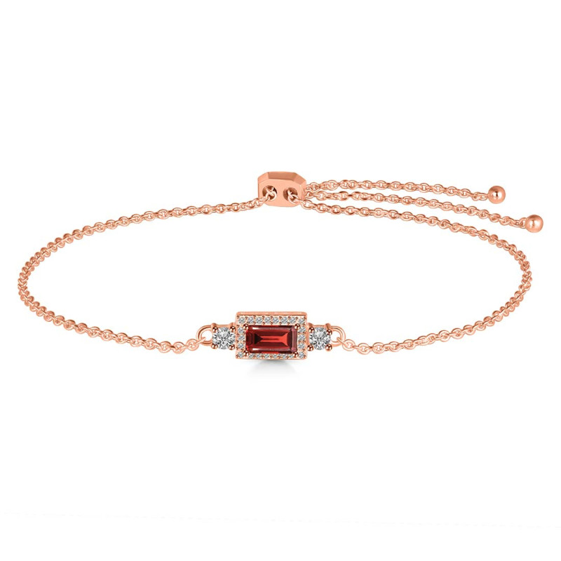 Garnet & White Topaz Bracelet