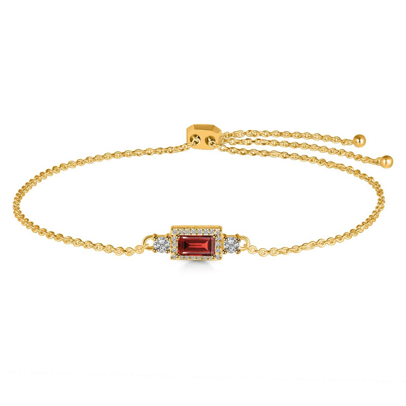 Garnet & White Topaz Bracelet GAR-RDB-140.