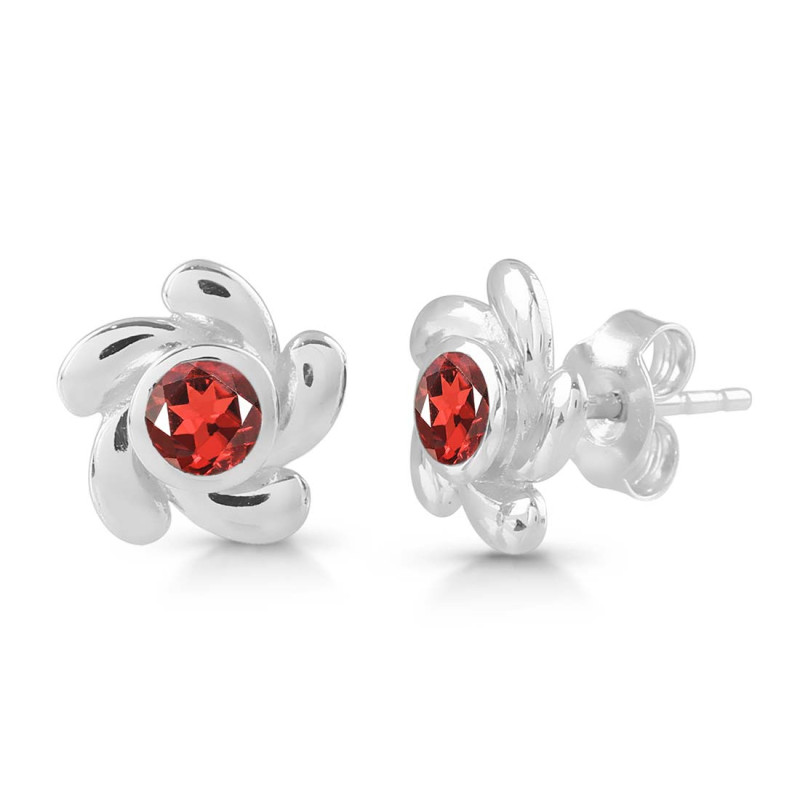 Garnet Stud Earring