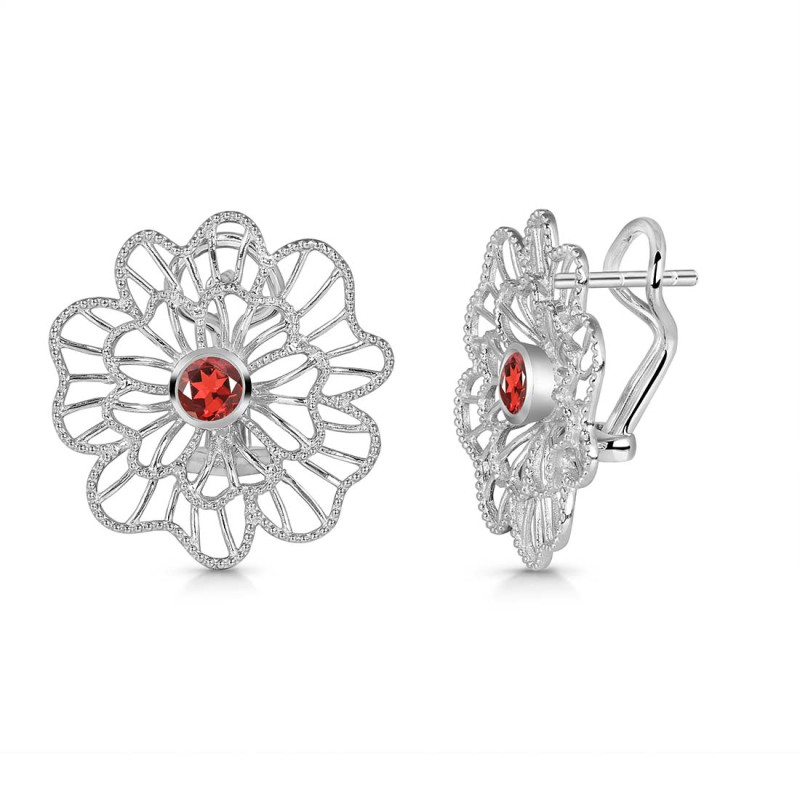 Garnet Stud Earring