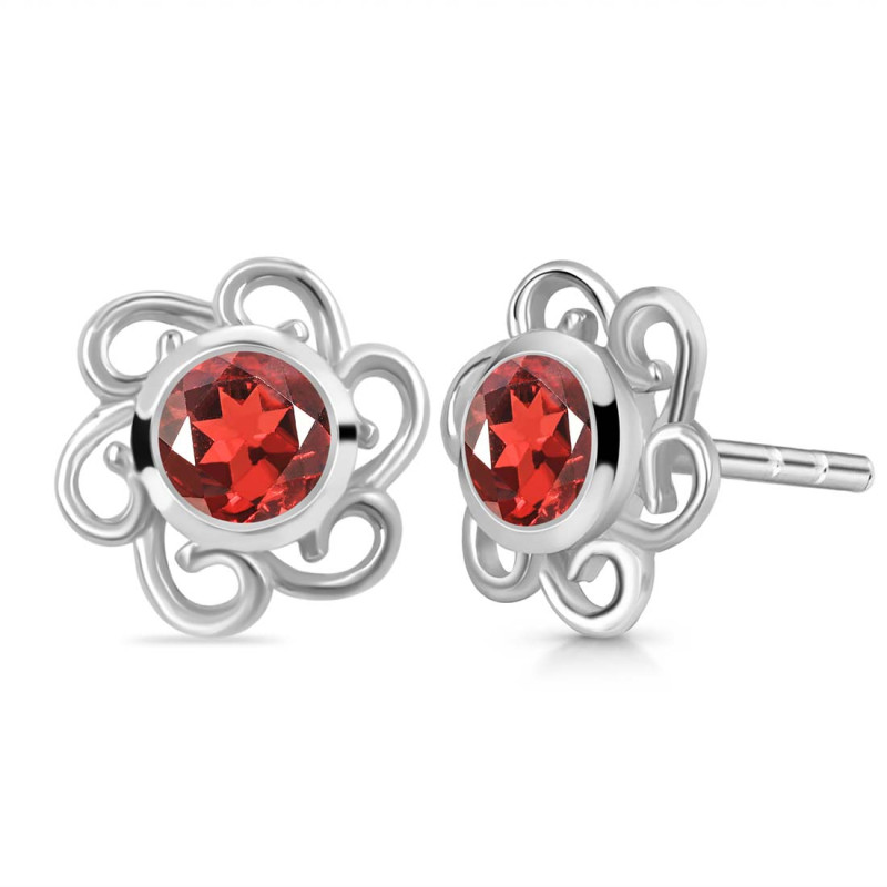 Garnet Stud Earring