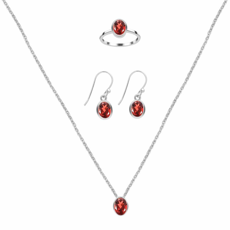  Garnet Jewelry Set