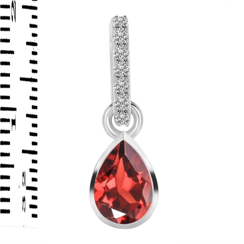 Garnet & White Topaz Pendant GAR-RDP-779-CZ-LOOP.