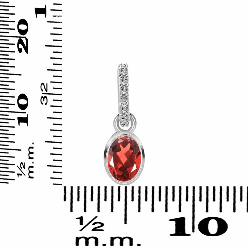Garnet & White Topaz Pendant GAR-RDP-780-CZ-LOOP.