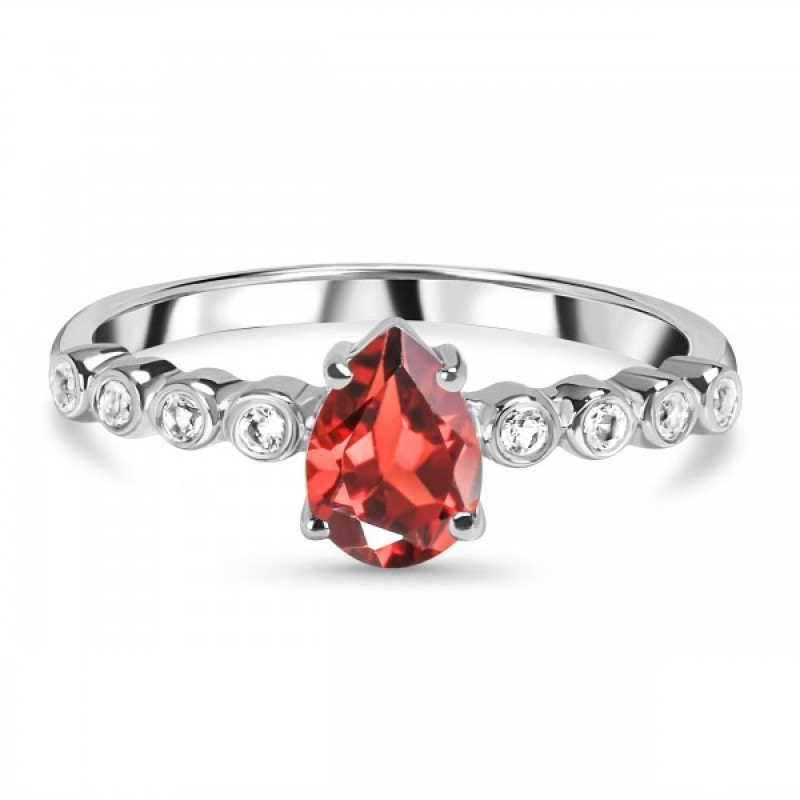 Garnet & White Topaz Ring GAR-RR-419D.