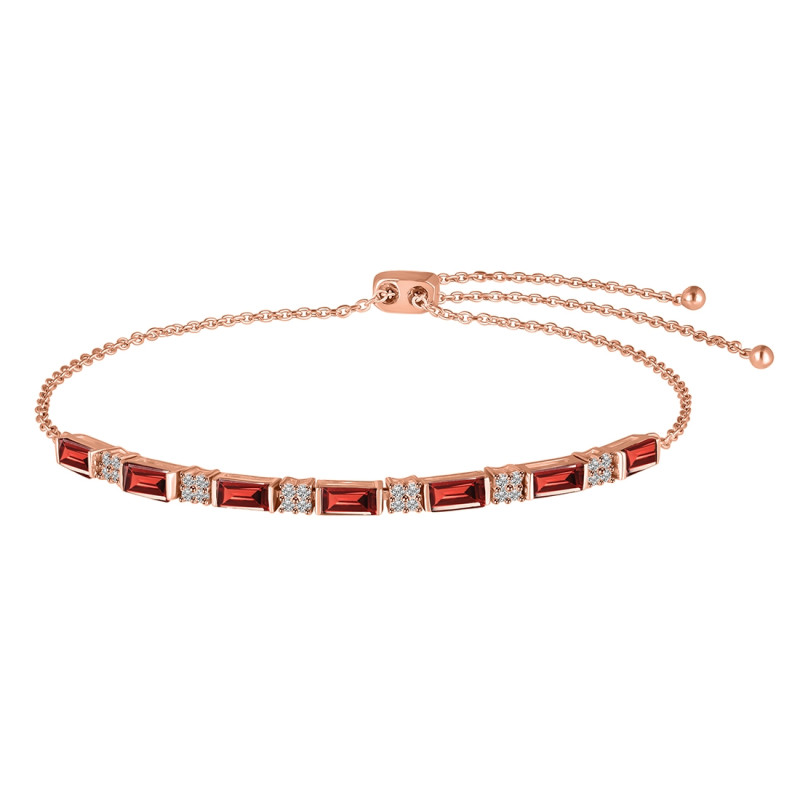 Garnet & White Topaz Bracelet