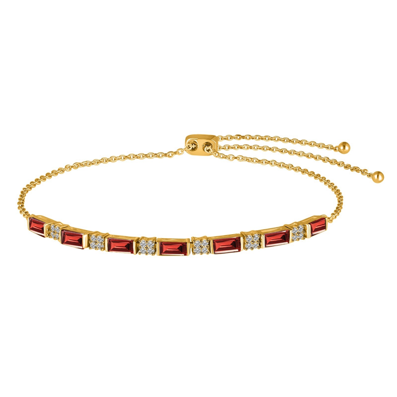 Garnet & White Topaz Bracelet GAR-RDB-133.