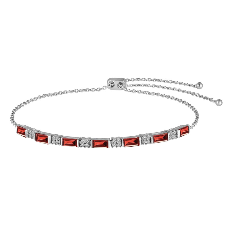 Garnet & White Topaz Bracelet GAR-RDB-133.