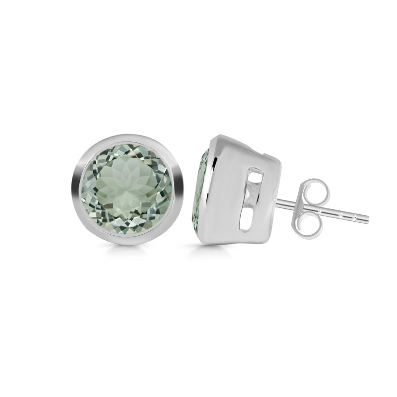 Green Amethyst Stud Earring