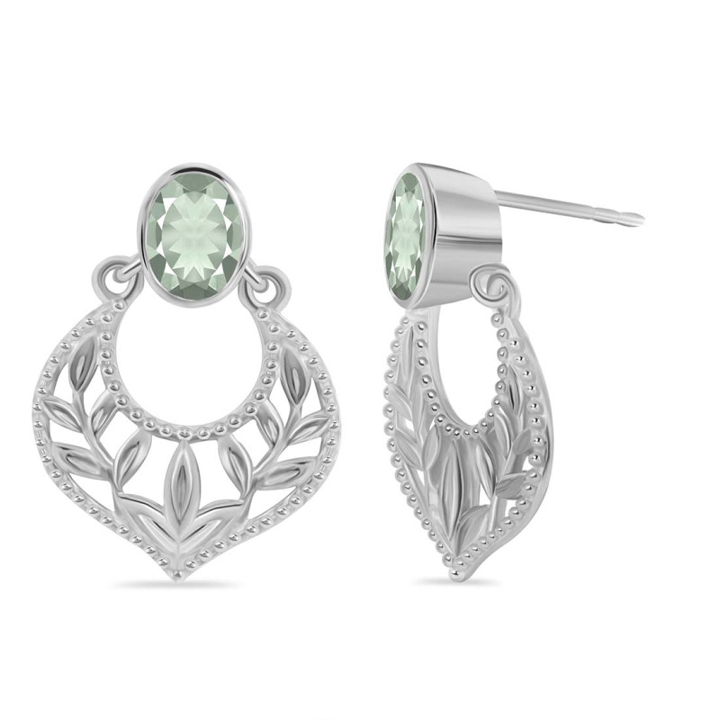 Green Amethyst Stud Earring