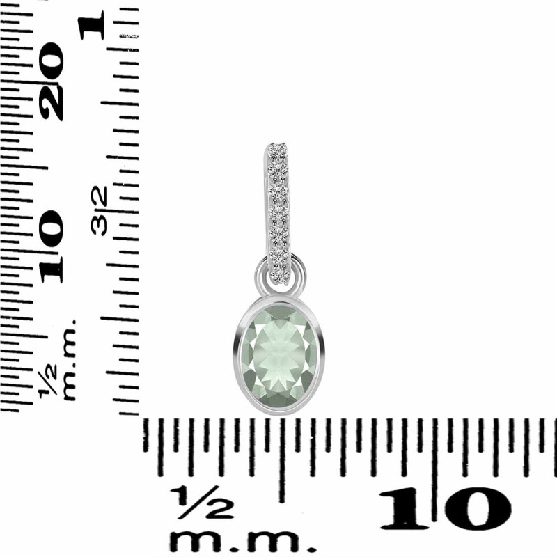 Green Amethyst & White Topaz Pendant GRA-RDP-780-CZ-LOOP.