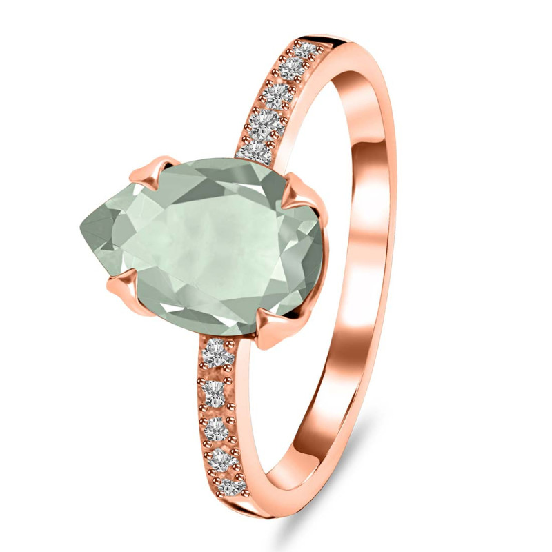 Green Amethyst & White Topaz Ring GRA-RR-344A.