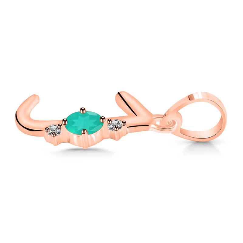 Green Onyx & White Topaz Alphabet J Pendant GRO-RDA-10.