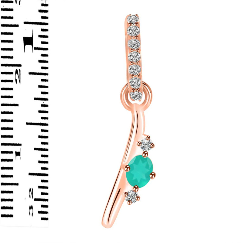 Green Onyx & White Topaz Alphabet I Pendant GRO-RDA-35.