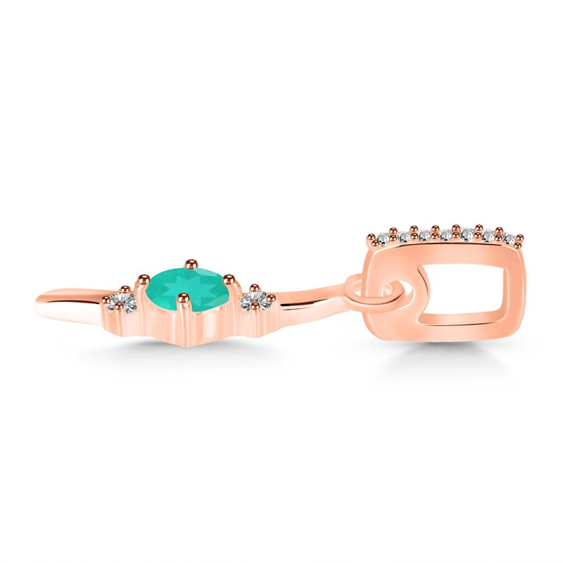 Green Onyx & White Topaz Alphabet I Pendant GRO-RDA-35.