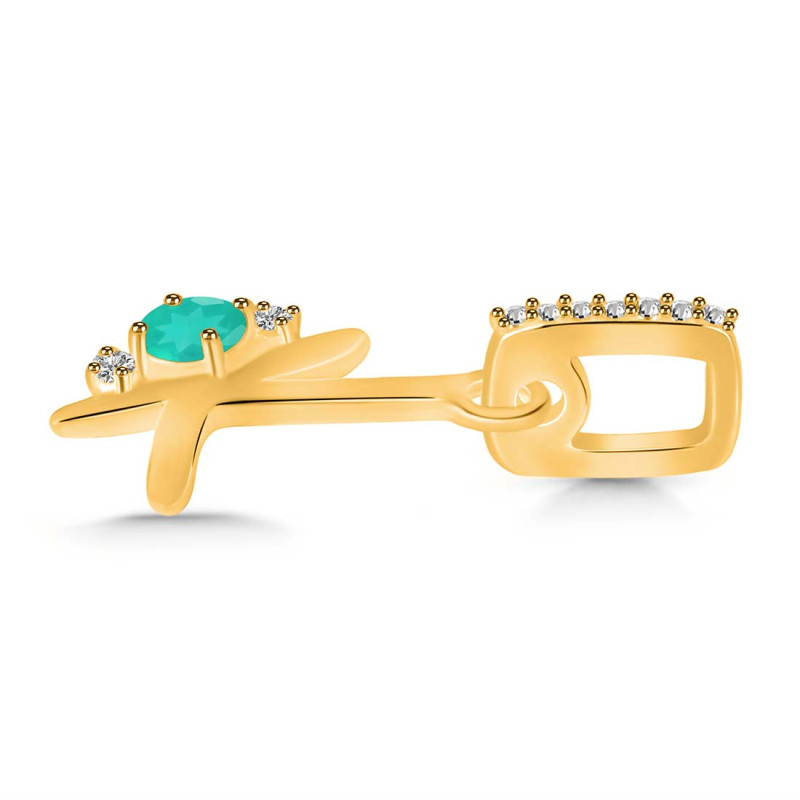 Green Onyx & White Topaz Alphabet K Pendant GRO-RDA-37.
