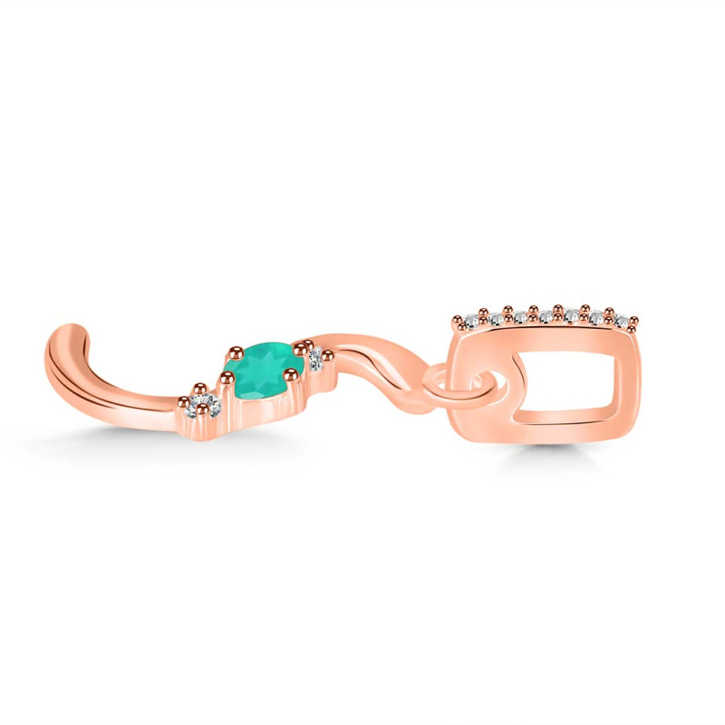 Green Onyx & White Topaz Alphabet S Pendant GRO-RDA-45.