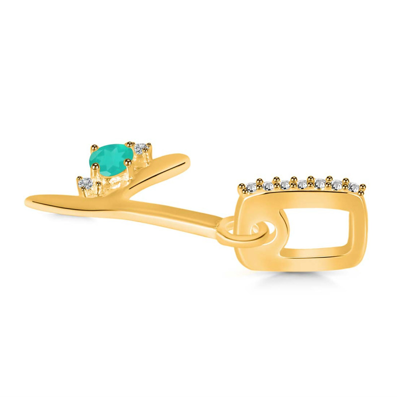 Green Onyx & White Topaz Alphabet Y Pendant GRO-RDA-51.