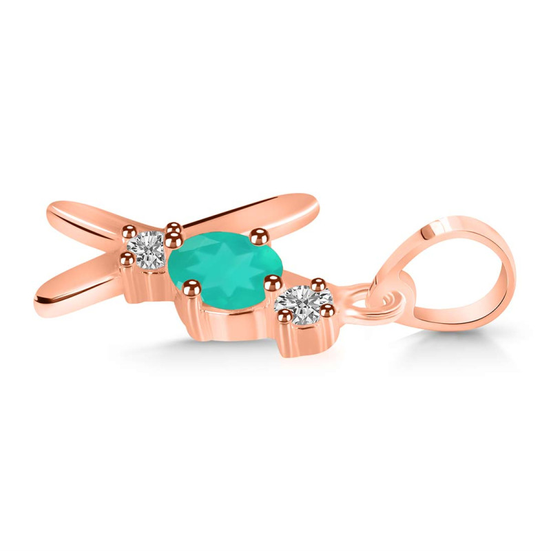 Green Onyx & White Topaz Alphabet X Pendant GRO-RDA-76.