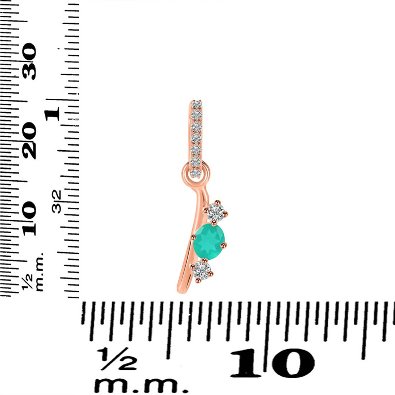 Green Onyx & White Topaz Alphabet I Pendant GRO-RDA-87.